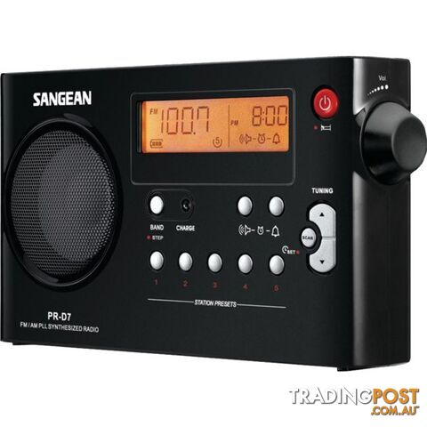 PRD7BK FM/ AM DIGITAL TUNING PORTABLE RECHARGEABLE RECEIVER BLACK
