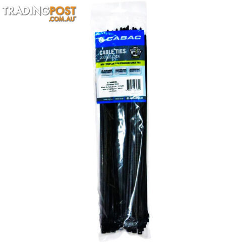 CT360BKDL 360 X 4.3MM DOUBLE LOCK CABLE TIE 100PK BLACK