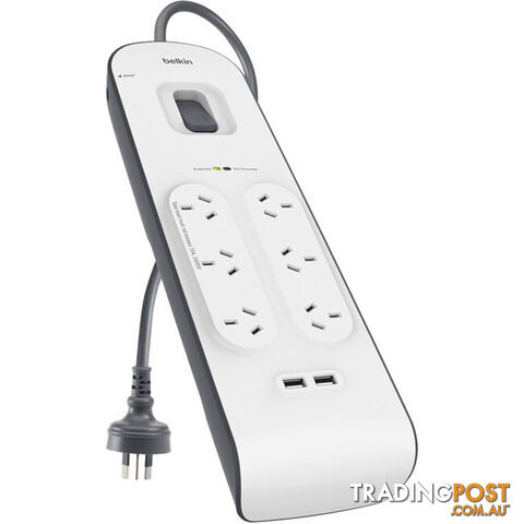 BSV604AU2M 2.4 AMP USB CHARGING 6 WAY POWER BOARD SURGE PROTECTION - photo 2 of 2