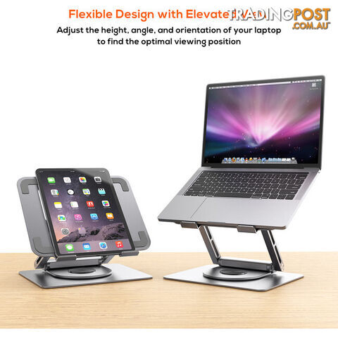 STDS12GRY ROTATING LAPTOP STAND WITH USB-C DOCK STAGE S12