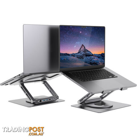 STDS12GRY ROTATING LAPTOP STAND WITH USB-C DOCK STAGE S12