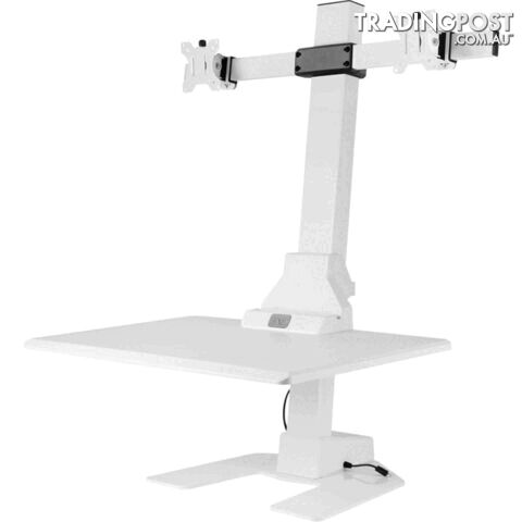 EDT10T02W DUAL MONITOR ELEC SIT STAND DESKTOP WORK STATION- WHITE - photo 2 of 10