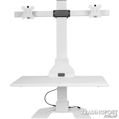 EDT10T02W DUAL MONITOR ELEC SIT STAND DESKTOP WORK STATION- WHITE - photo 3 of 10