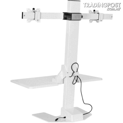 EDT10T02W DUAL MONITOR ELEC SIT STAND DESKTOP WORK STATION- WHITE - photo 5 of 10