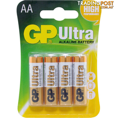 GP15AUC4 GP 1.5V ULTRA ALKALINE AA BATTERY CARD OF 4