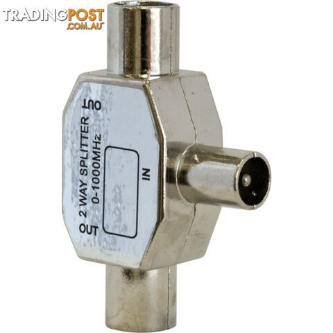 EU275M 2 WAY PAL TV ANTENNA SPLITTER INDOOR PASSIVE, METAL CASING