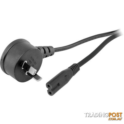 720ACR FLAT MAINS FIGURE-8 LEAD - 2M IEC-C7 CORD RIGHT ANGLE PLUG