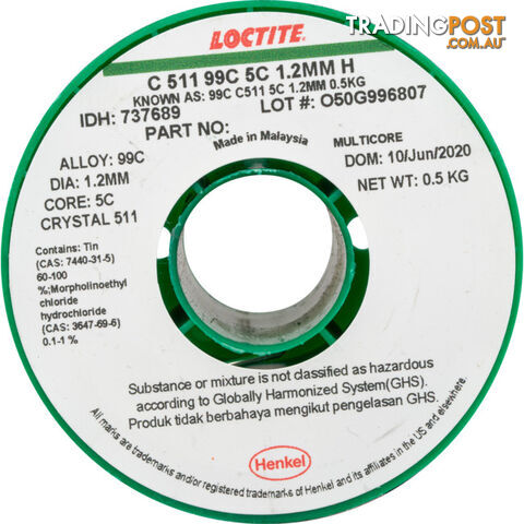 LF1.22-500G 1.22MM LEAD FREE SOLDER 500G 99% TIN, 1% COPPER - MULTICORE - photo 2 of 2