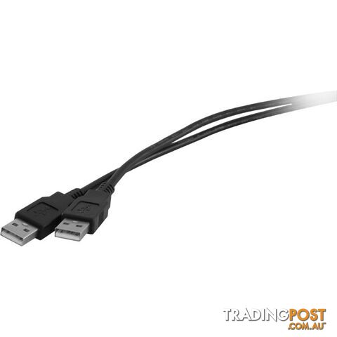 LC7189 2M USB-A PLUG TO USB-A PLUG LEAD USB2.0 - BLACK