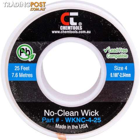 SWNC4L 2.5MM X 7.5M SODER WICK BRAID CHEMTOOLS #4 BLUE NO CLEAN - photo 1 of 1