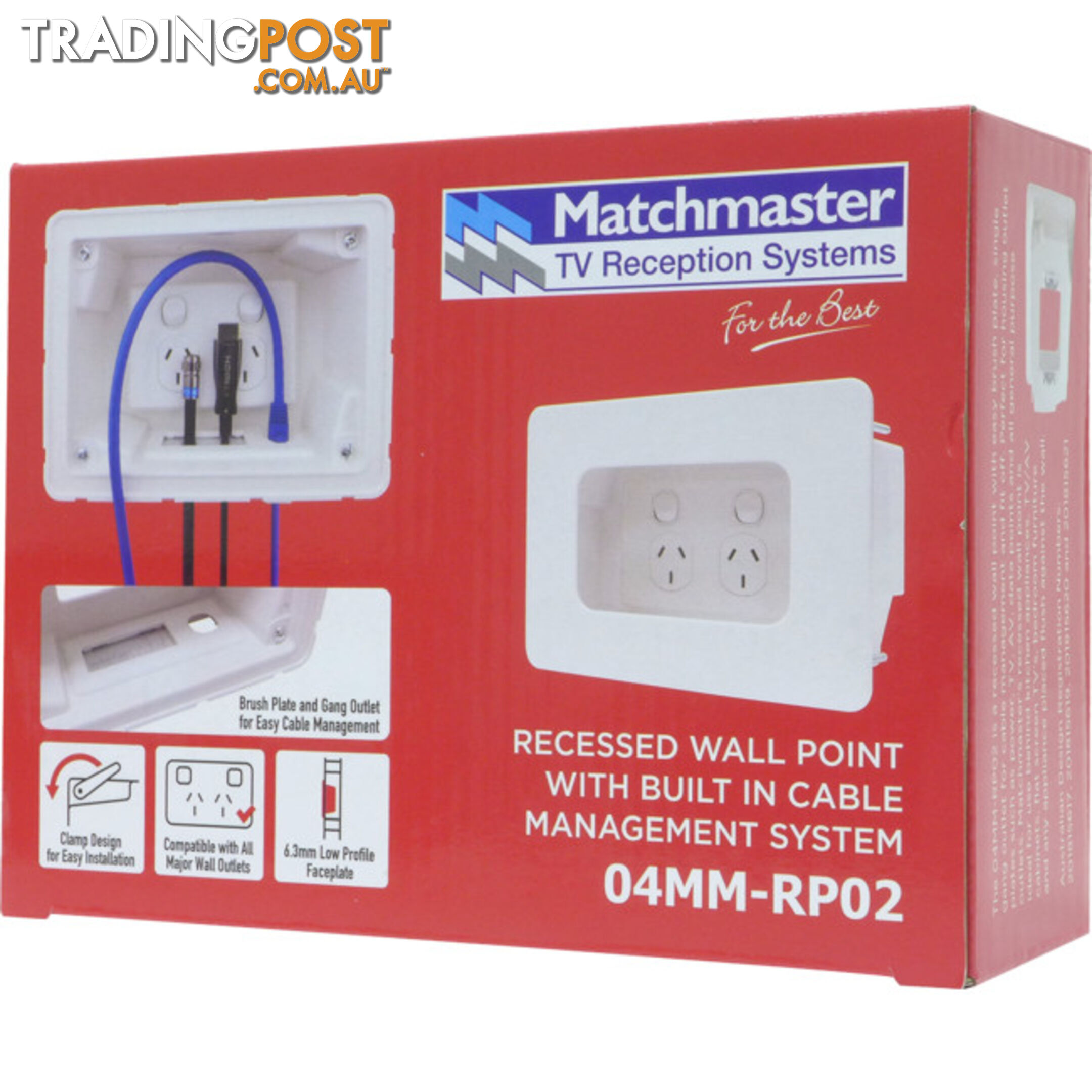04MM-RP02 RECESSED WALL POINT WITH CABLE MANAGEMENT SYSTEM