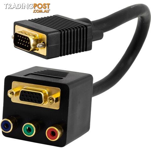 LC6092 VGA PLUG TO 3XRCA AND VGA 30CM SOCKET- VGA TO COMPONENT LEAD