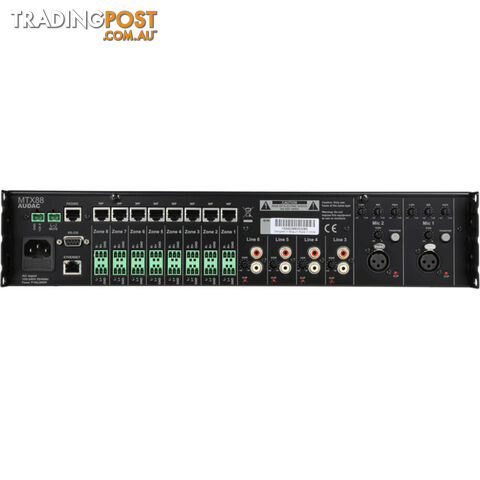MTX88 8 ZONE MULTI ZONE AUDIO MATRIX MIXER WITH WEB BASED CONTROL - photo 2 of 2