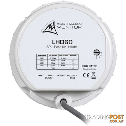 LHD60 60W 100V HORN DRIVER REQUIRES H16 OR HK16 FLARE - photo 3 of 3