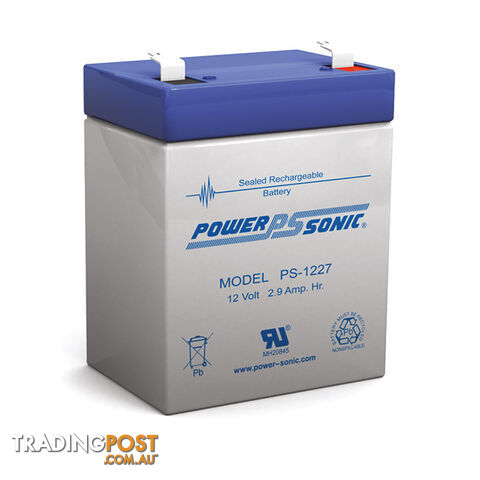 PS1227 12V 2.9AMP SLA BATTERY F1 TERMINAL SEALED LEAD ACID