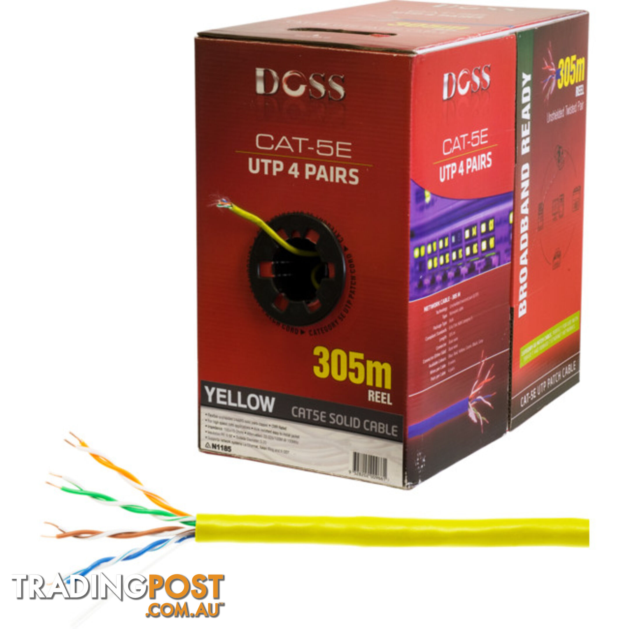 C5RYLW 305M CAT5E SOLID CABLE YELLOW SOLD AS 305M ROLL