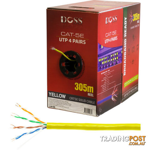 C5RYLW 305M CAT5E SOLID CABLE YELLOW SOLD AS 305M ROLL