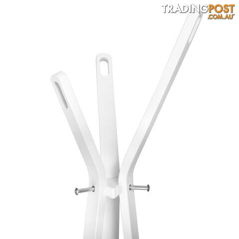 Wooden Clothes Stand Coat Rack Hat Jacket Hanger Bag Umbrella Hook White - photo 3 of 8