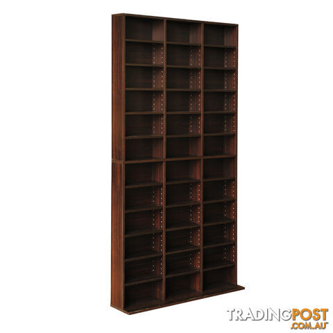 CD DVD Storage Shelf Rack Stand Cupboard Book Unit 528 DVD / 1116 CD Brown