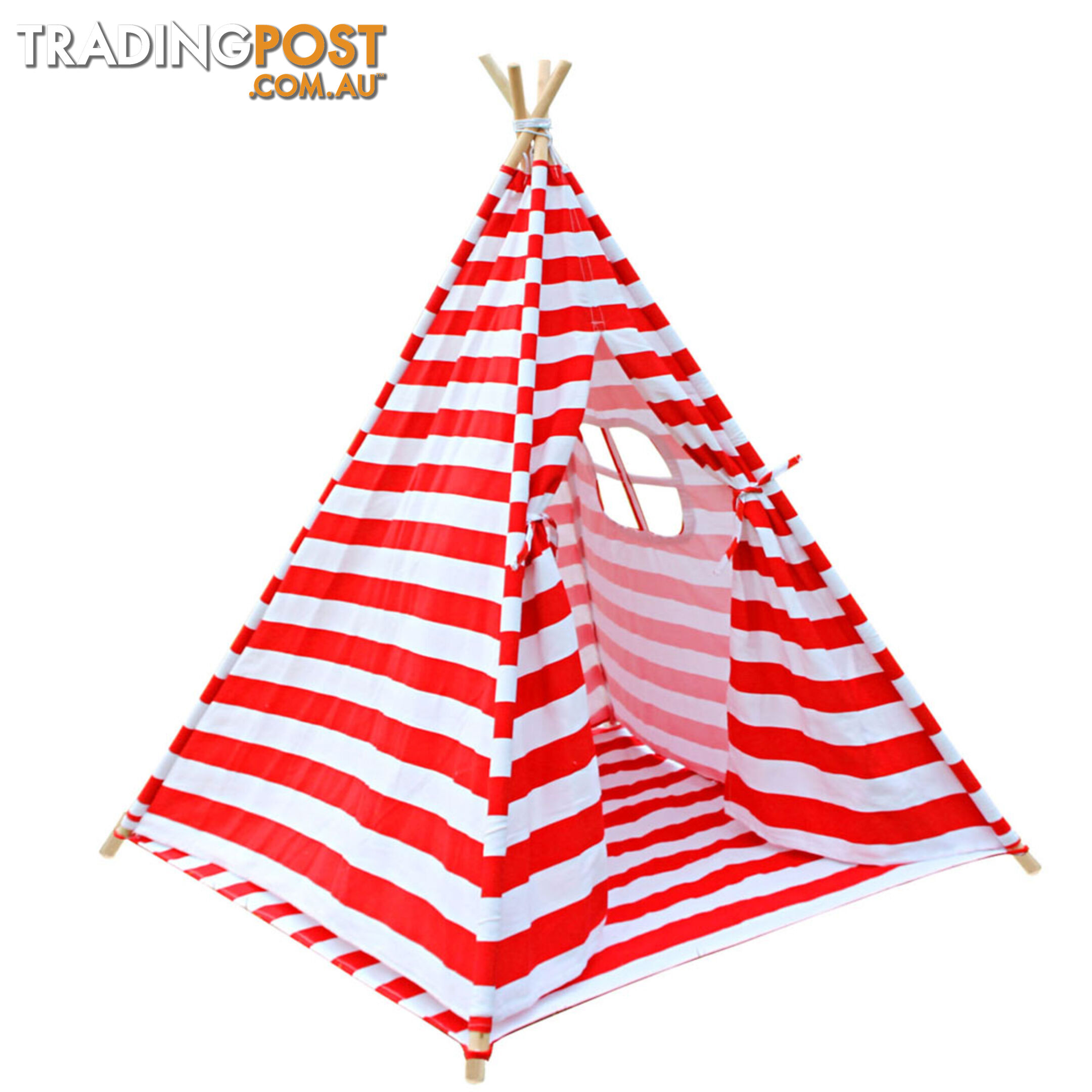 Kids Play Tent Children Canvas Teepee Pretend Playhouse Outdoor Indoor Tipi Red