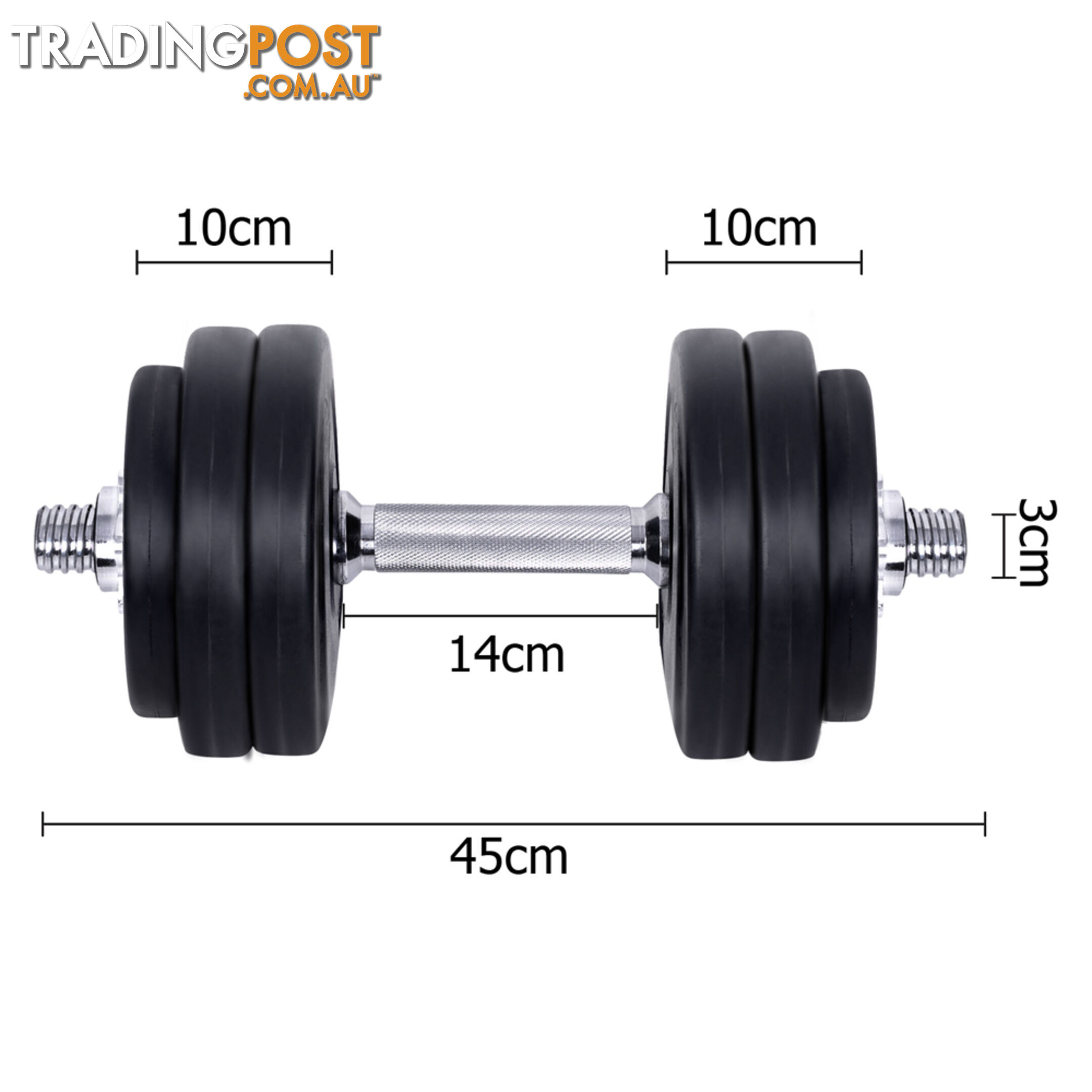 30KG Dumbbell Set Home Gym Fitness Exercise Body Workout Adjustable Weights