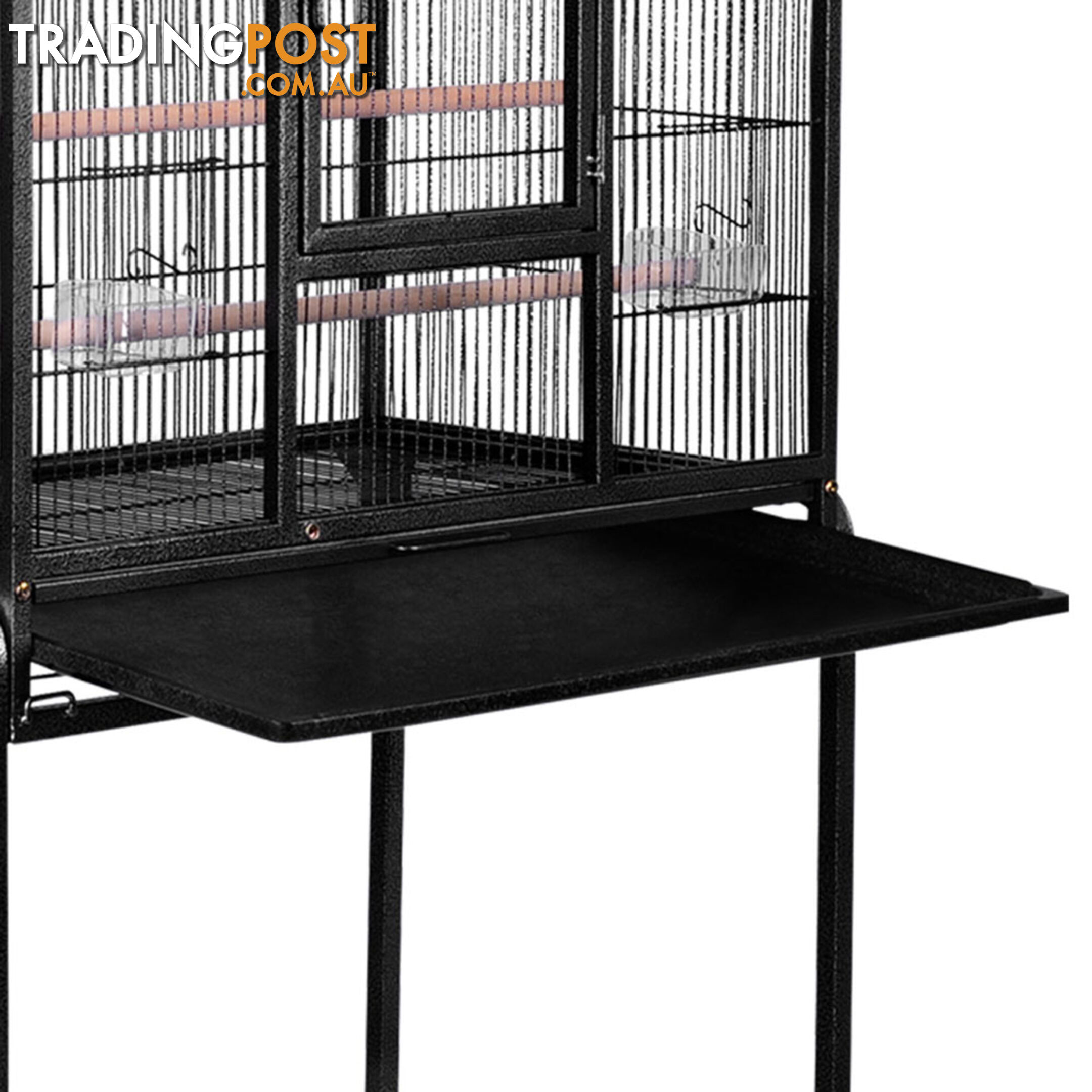 Pet Parrot Aviary Bird Cage Wheels Stand 160cm Black