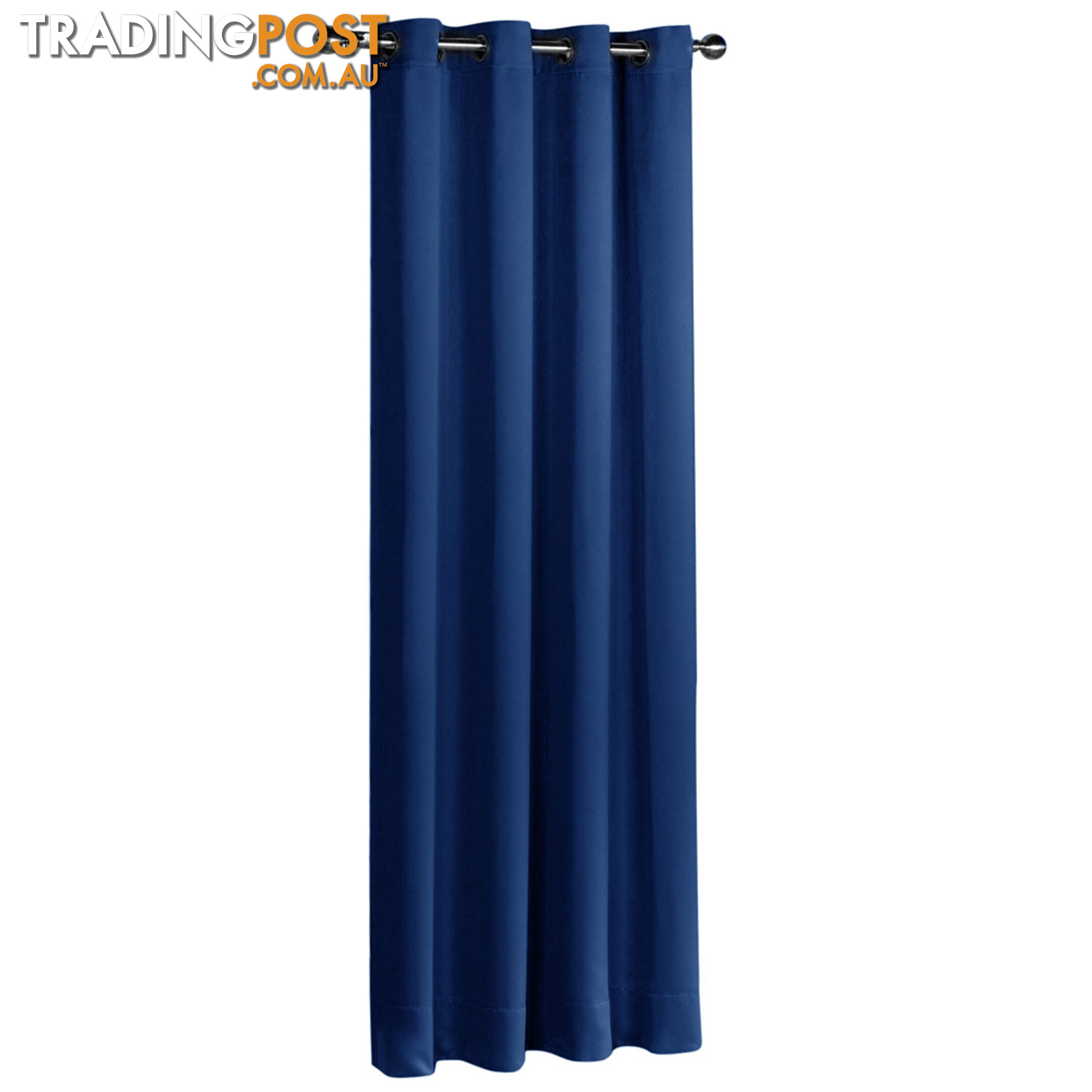 Luxury Blockout Eyelet Curtain 3 Layers Pure Fabric Room Darkening Navy 140cm