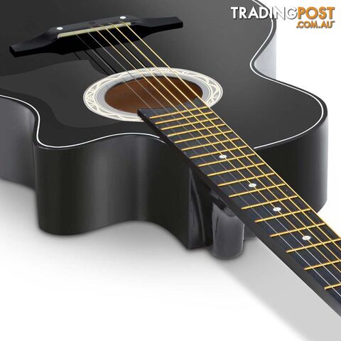 38 Inch Wooden Acoustic Guitar Black