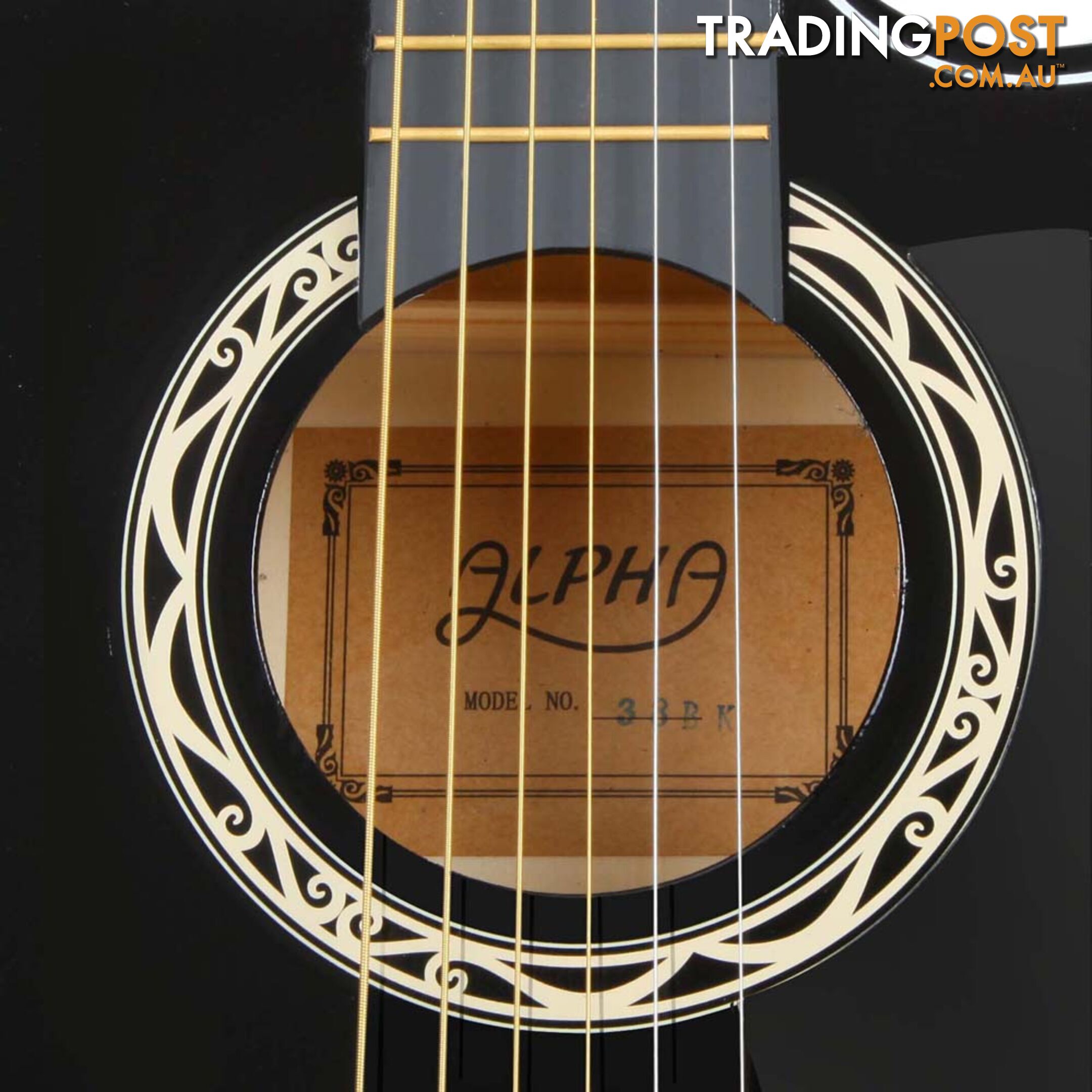 38 Inch Wooden Acoustic Guitar Black