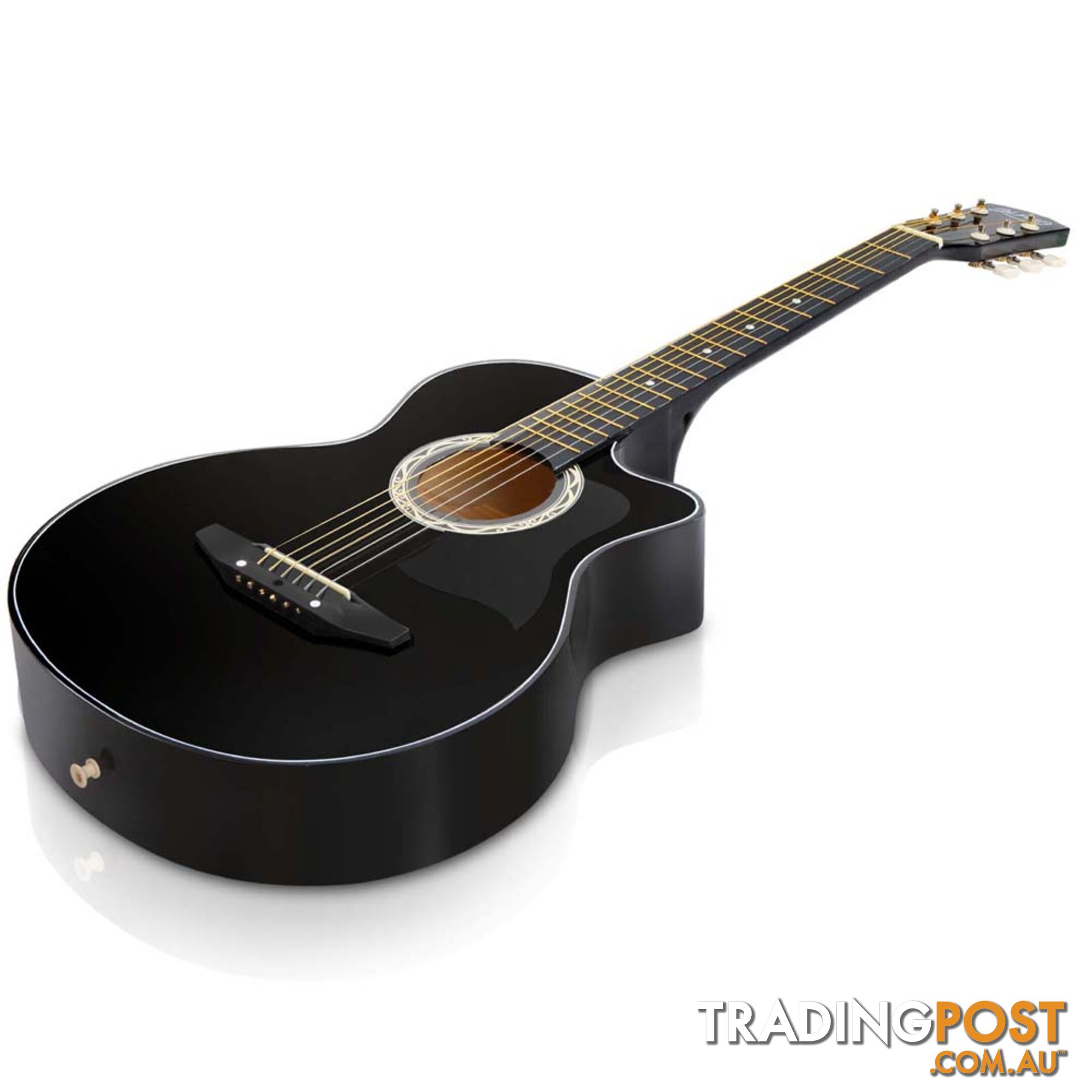 38 Inch Wooden Acoustic Guitar Black