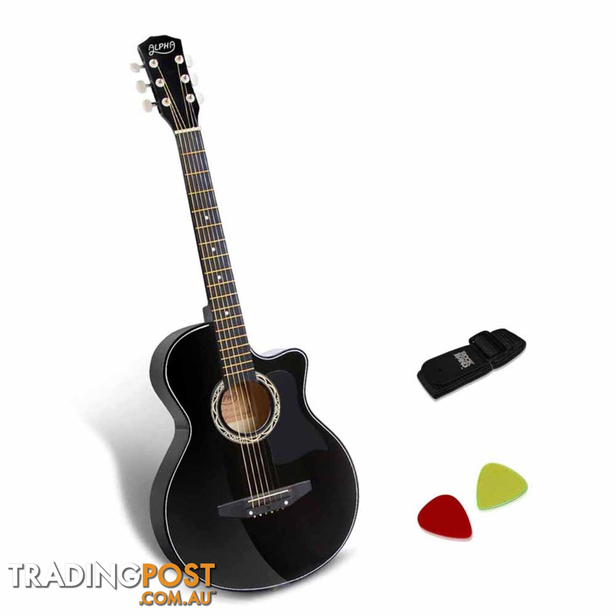 38 Inch Wooden Acoustic Guitar Black