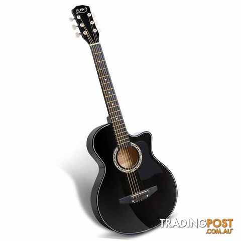 38 Inch Wooden Acoustic Guitar Black