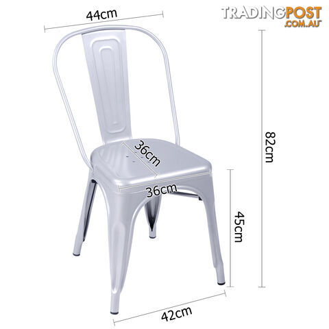 Set of 4 Replica Tolix Dining Metal Chair Gloss Metal