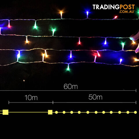 500 LED Fairy Lights Outdoor Christmas Wedding String Party Light Multi Colour