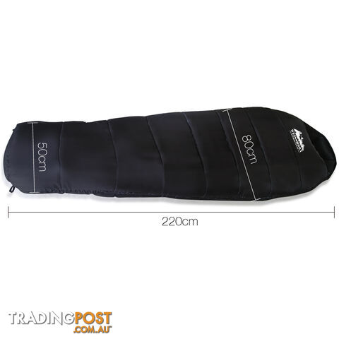 Single Sleeping Bag Outdoor Camping Tent Hiking Thermal Black Free Bag