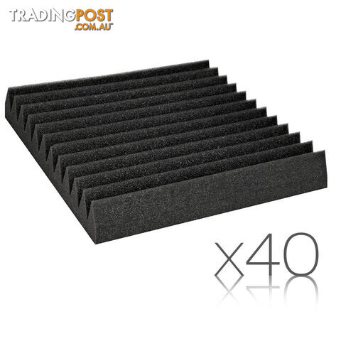 40 x Studio Acoustic Foam Panel Sound Absorption Proofing 12 Teeth Wedge 30x30cm