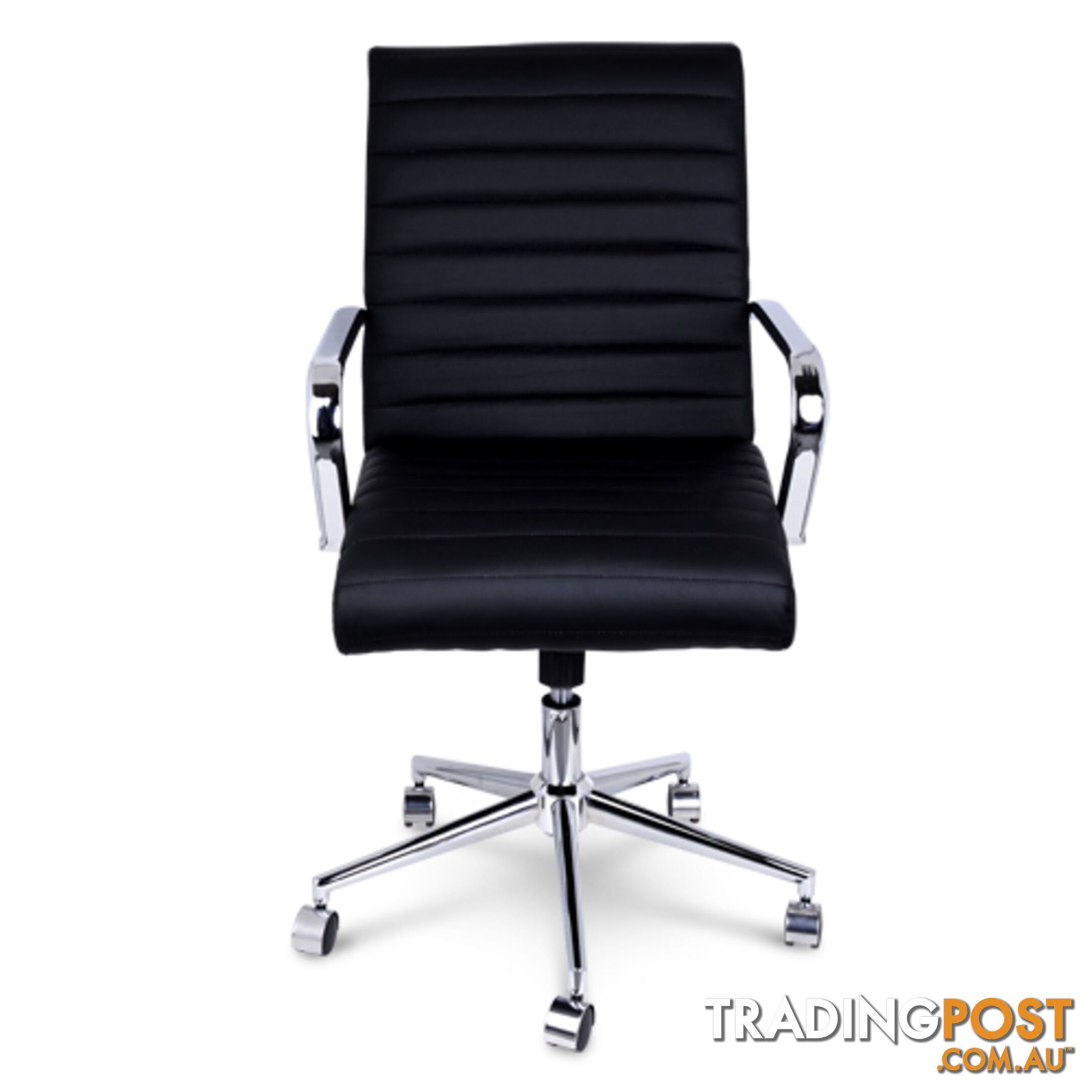 PU Leather Office Chair Home Computer Desk Lounge Black
