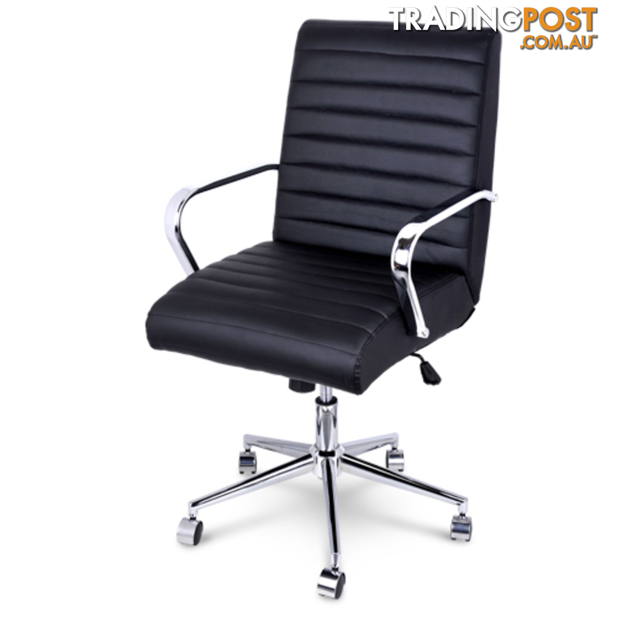 PU Leather Office Chair Home Computer Desk Lounge Black