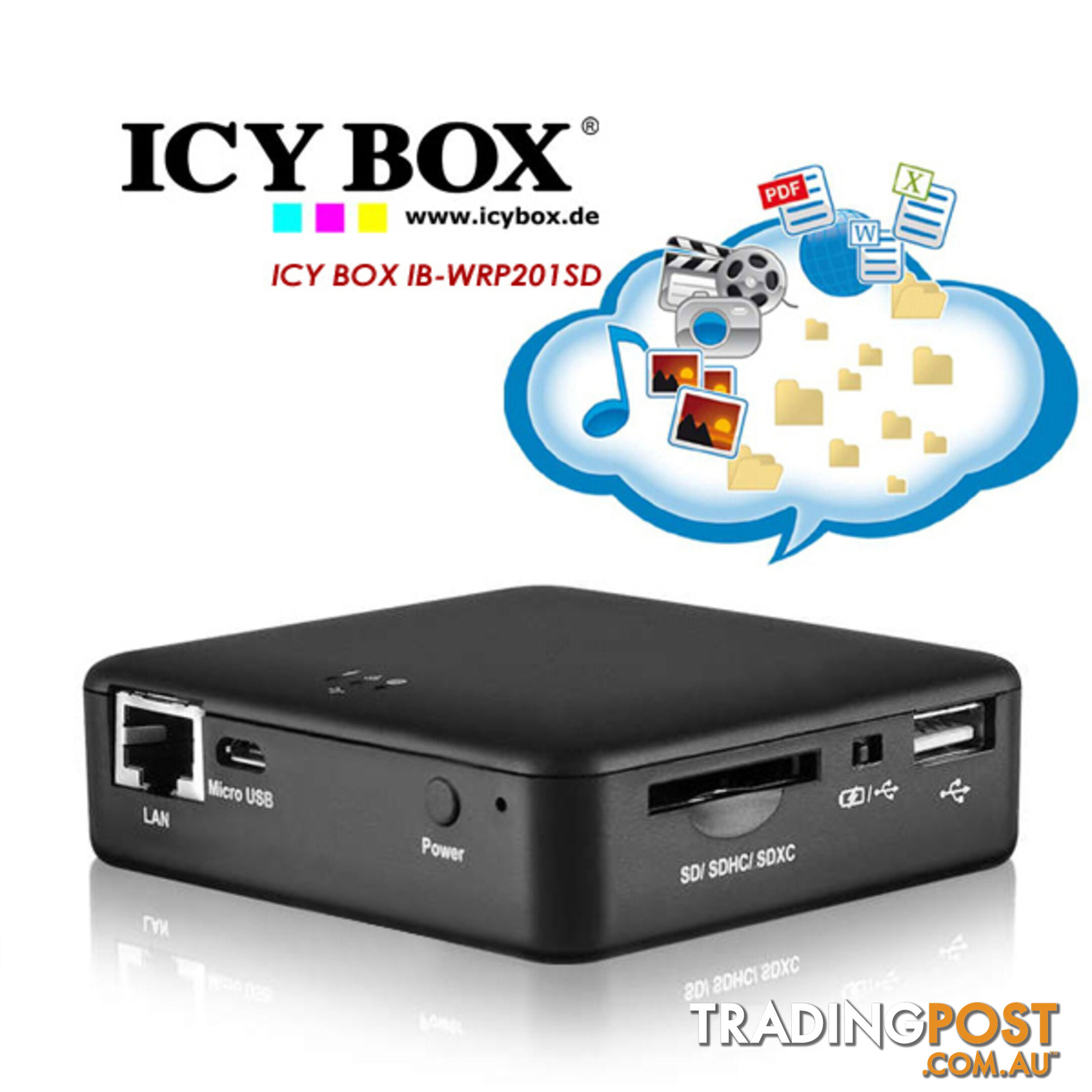 ICY BOX IB-WRP201SD WiFi-Station for SD cards, Access Point and Power Bank