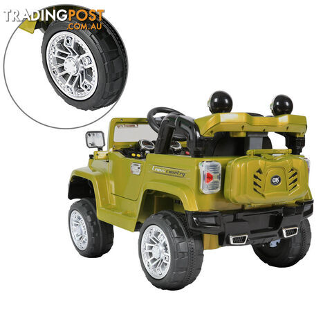 Kids Ride on Car Manual Jeep Children Sports Remote Control Electric Toys Green