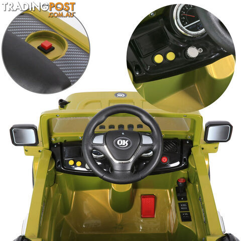 Kids Ride on Car Manual Jeep Children Sports Remote Control Electric Toys Green