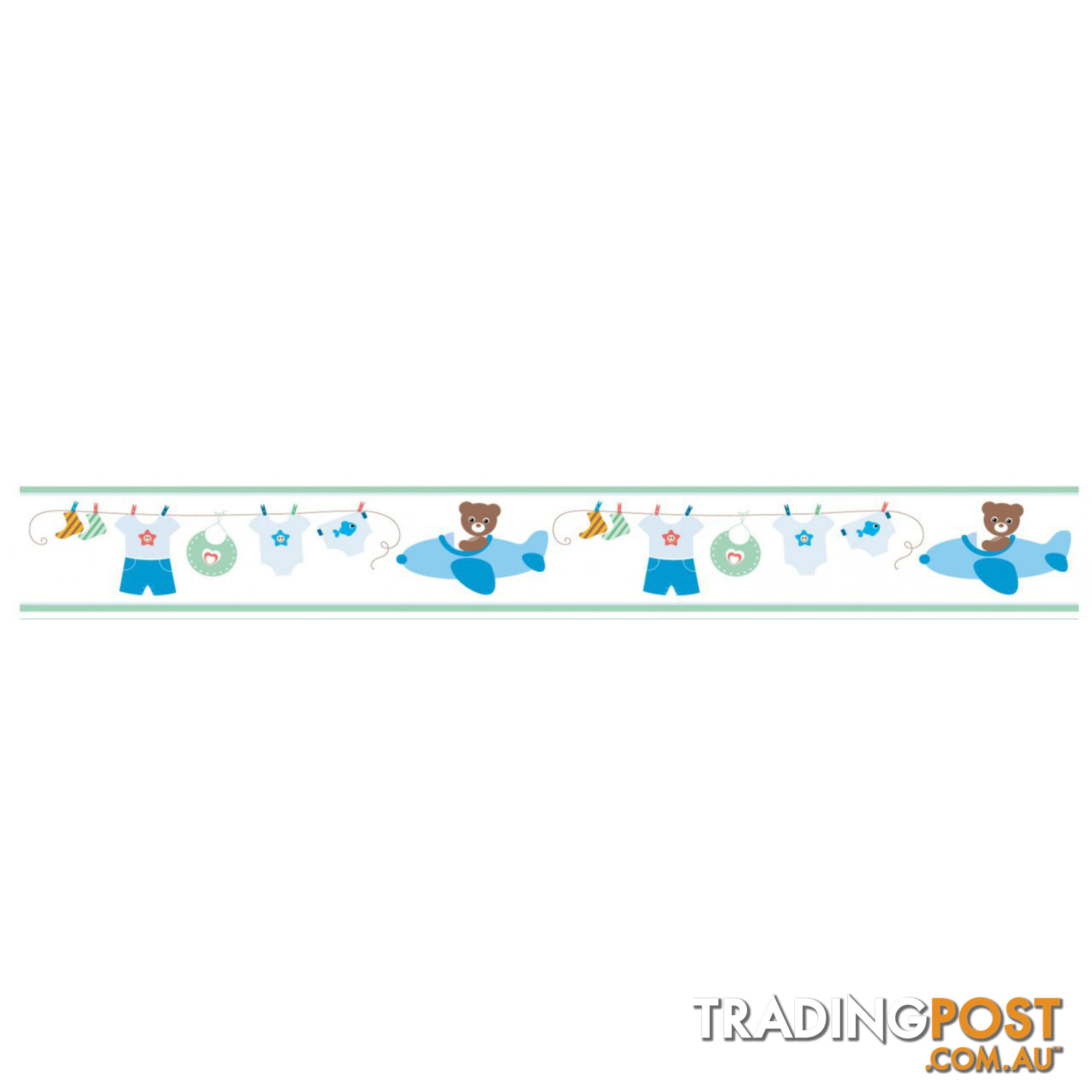 Boy's Blue Bears Wall Border Stickers - Totally Movable
