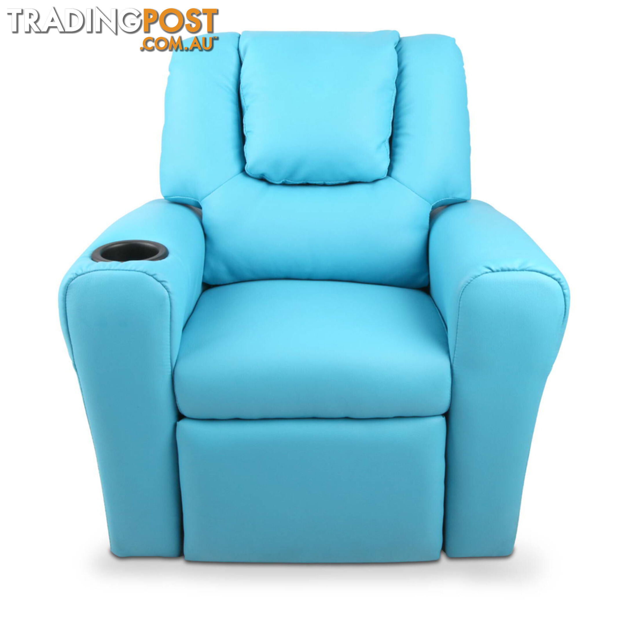 Premium Children PU Leather Sofa Kids Recliner Lounge Padded Arm Chair Blue