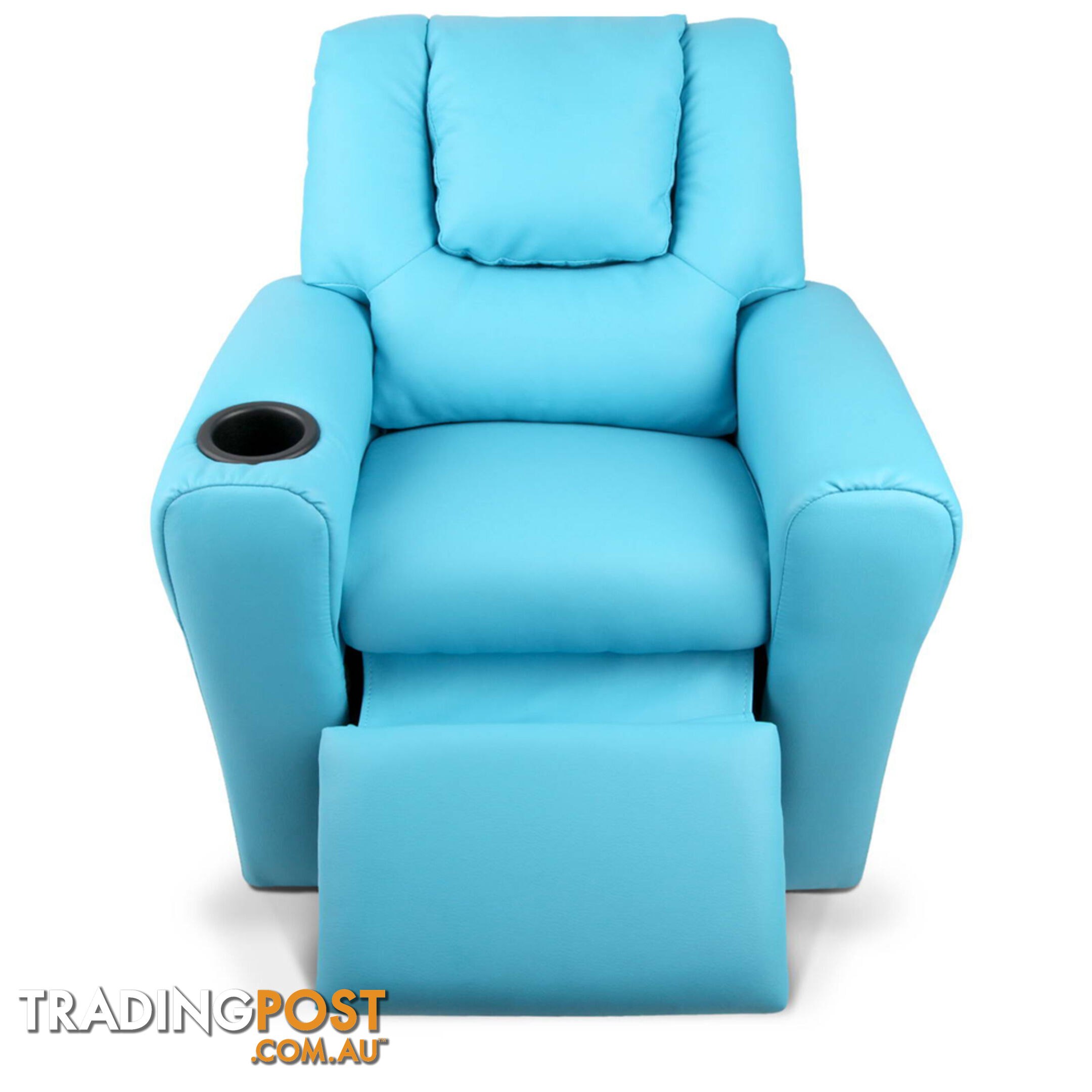 Premium Children PU Leather Sofa Kids Recliner Lounge Padded Arm Chair Blue