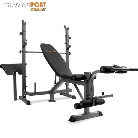 Multi Functional Weight Fitness Bench Exercise Home Gym Equipment Black