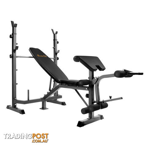 Multi Functional Weight Fitness Bench Exercise Home Gym Equipment Black