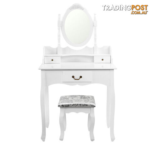 3 Drawer Dressing Table With Mirror White