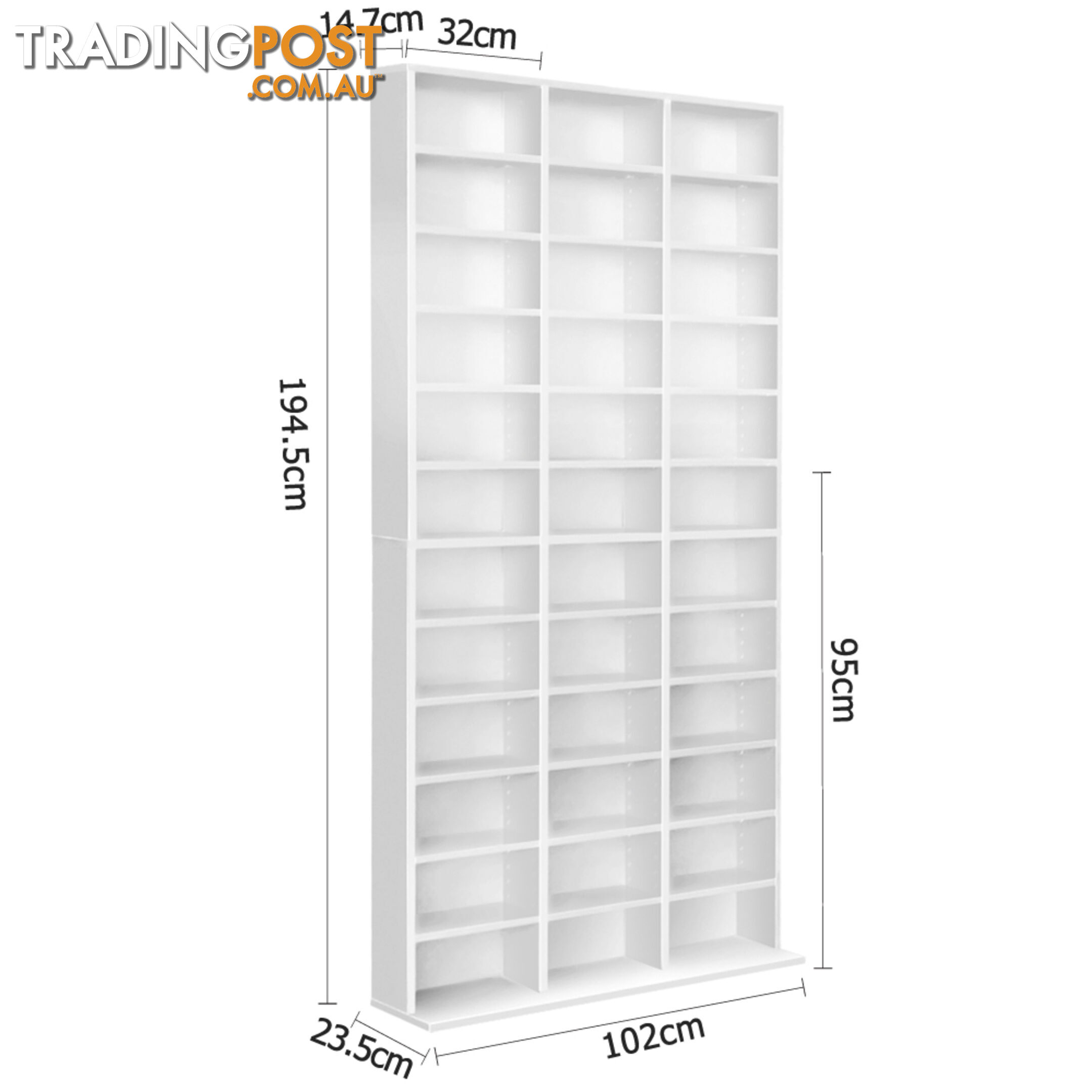 CD DVD Storage Shelf Rack Stand Cupboard Book Unit 528 DVD / 1116 CD White