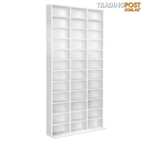 CD DVD Storage Shelf Rack Stand Cupboard Book Unit 528 DVD / 1116 CD White