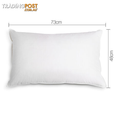 4 x Bed Pillows Set Firm Medium Cotton Cover Family Hotel Air BNB 73 x 48cm